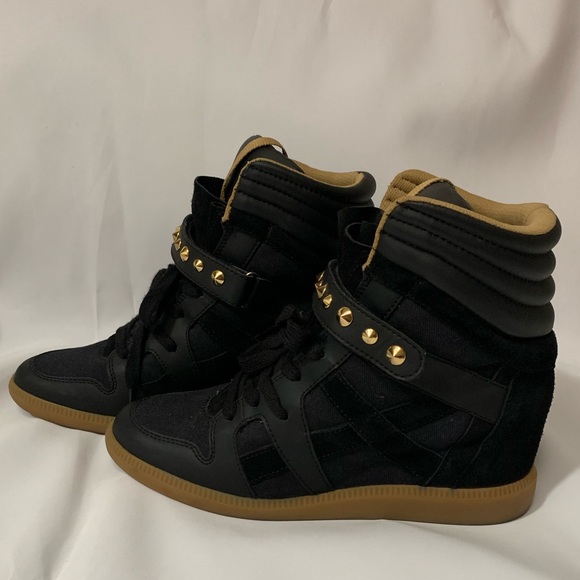Zara Black Wedge Studded Sneaker - Picture 6 of 11
